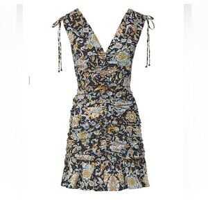 Veronica Beard Black and Blue Floral Mini Dress - worn once